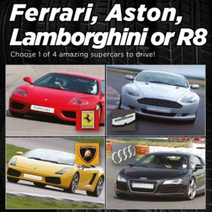 SUPERCAR DRIVING EXPERIENCE: FERRARI, ASTON, LAMBORGHINI OR R8 £99.99