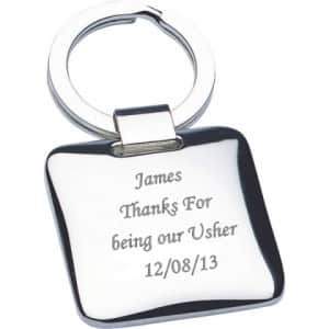 ENGRAVED NICKEL PLATED CUSHION KEYRING £15.99