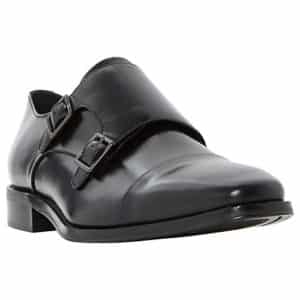 Dune Putney Double Monk Strap Shoes, Black