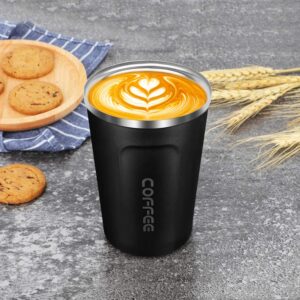 Insulated Coffee Cup, Double Walled Travel Mug Vacuum Insulation Stainless Steel with Leakproof Lid